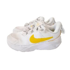 Nike Star Runner 4 Low Top Sneakers Baby 6C Toddler Running Shoes White Yellow